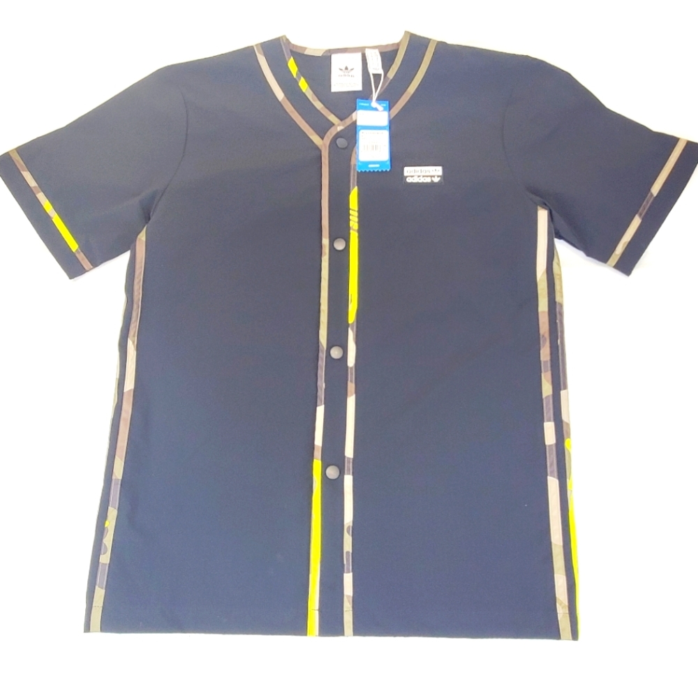 Men's Adidas RYV Button Front Shirt Black Camo